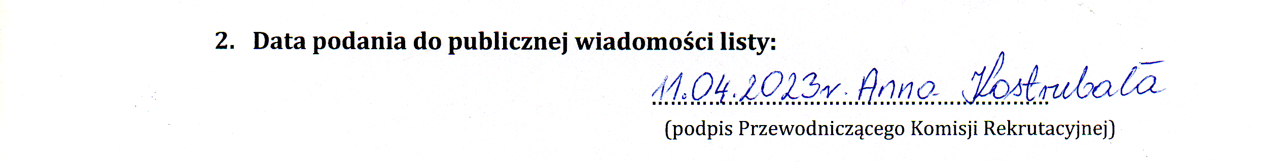 Lista kandydatów przyjętych