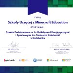 Tytuł „Szkoły Uczącej z Minecraft Education”
