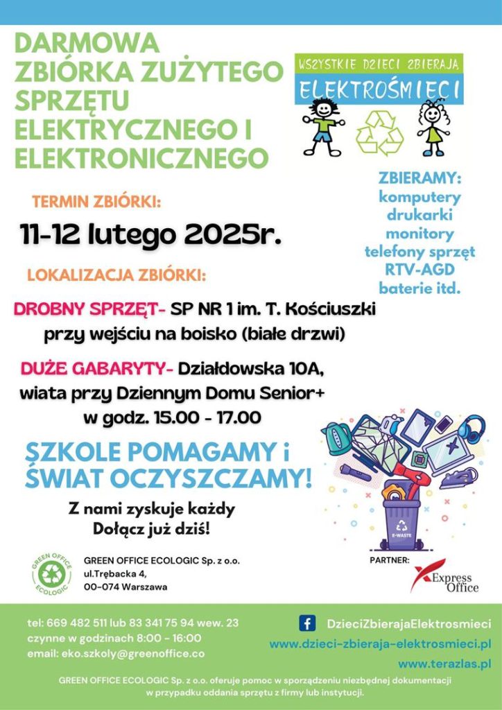 Darmowa zbiórka zużytego sprzętu elektrycznego i elektronicznego