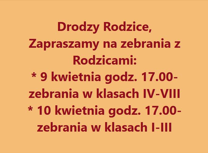 Zebrania z Rodzicami